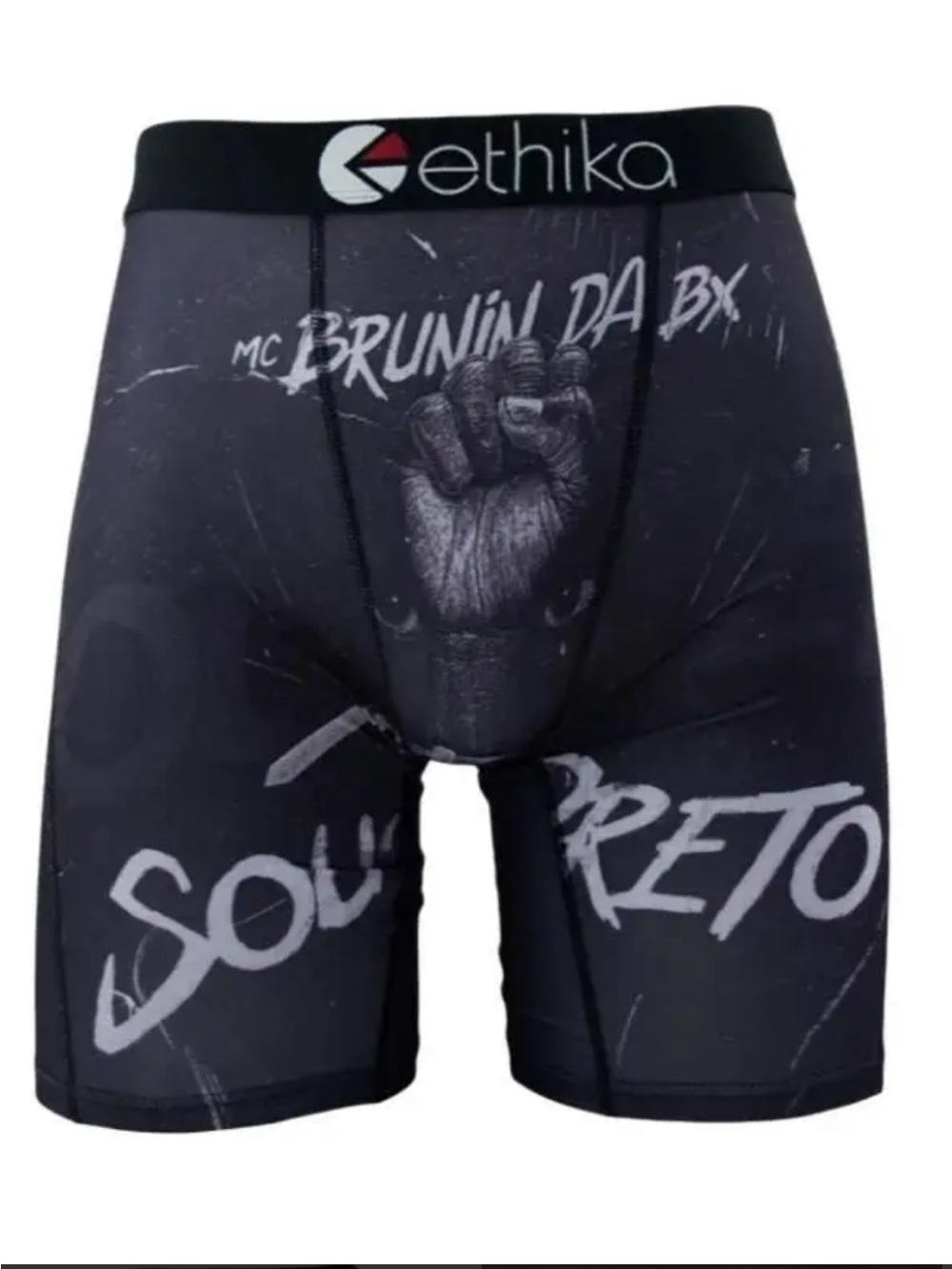 ethika Black Graphic Boxer Briefs with Fist Print